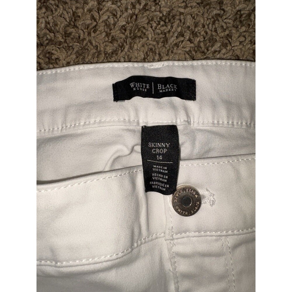 White House Black Market  Embellished Jeans/ Pants Size 14R Slim Ankle - Picture 3 of 3